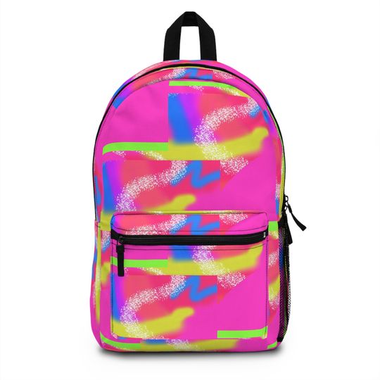 80s neons, 90s neon, alternative, pop, pop art, hot pink, sparkle backpack