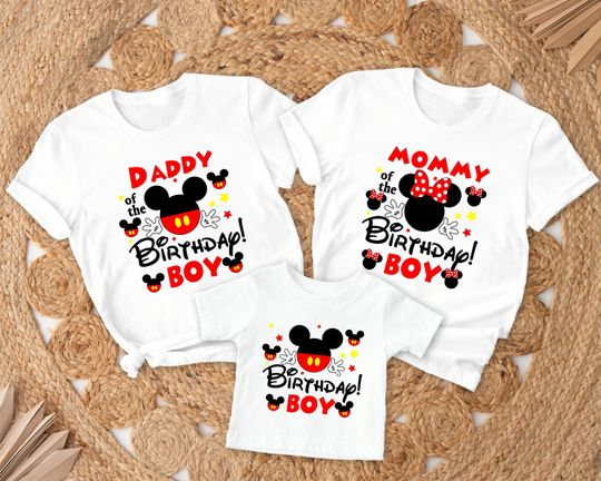 Disney Family Birthday Boy Shirts,Minnie Mickey Birthday Shirt,Birthday Boy Family Matching Tees