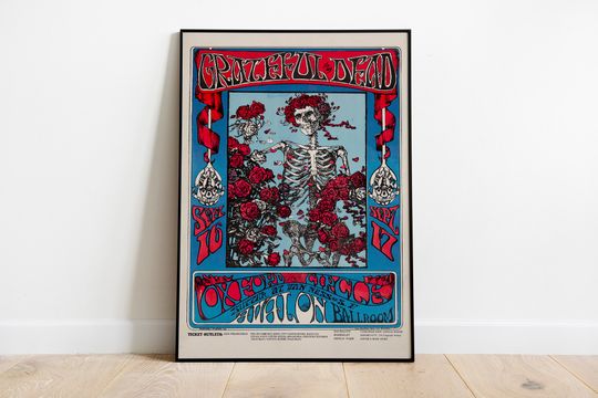 Grateful Dead 1966 "Skeleton & Roses" Concert Poster