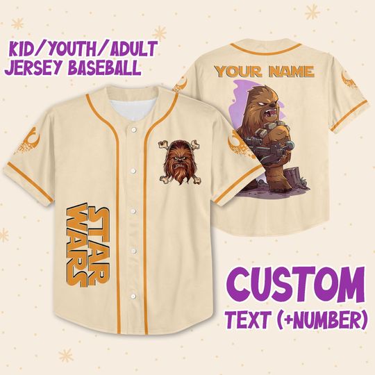 Personalize Star Wars Chewbacca Custom Baseball Jersey For Fans Disney