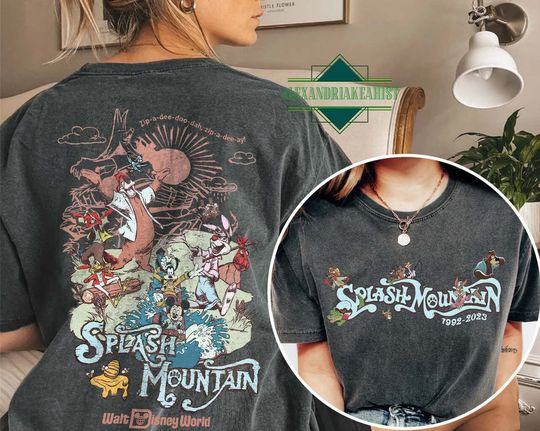 Retro Disneyland Splash Mountain Shirt, Splash Mountain Double-Sided Shirt