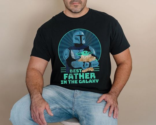 The Mandalorian & Grogu Best Father In The Galaxy Shirt, Disney Star Wars Shirt