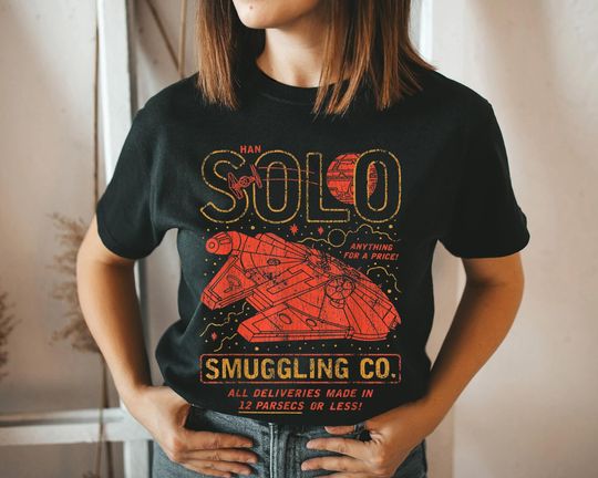 Han Solo Shirt, Smuggling Co. Poster Shirt, Disney Star Wars Shirt