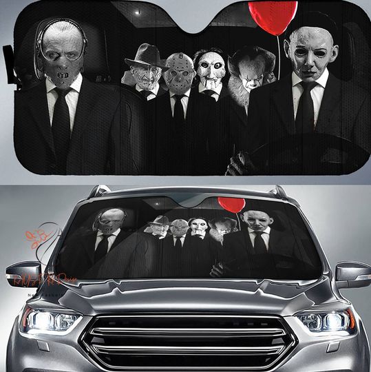 Michael Myers Jason Freddy Car Sunshade, Horror Movie Car Sunshade