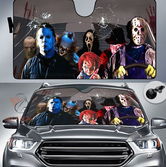Horror Character Auto Sunshade, Michael Jason Freddy Car Windshield