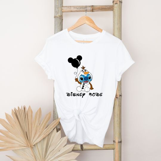 Stitch and Olaf Disney Mode T-Shirt, Stitch Cute Shirt, Olaf Cute shirt, Disney Vacation Shirt