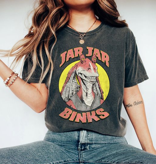 Retro Team Jar Jar Binks Funny Star Wars Fan  Shirt, Vintage Star Wars Galaxy's Edge Shirt, Disneyworld Shirt