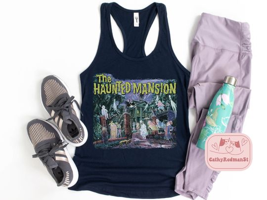 Vintage Haunted Mansion Tank top, Foolish Mortals Tanks, 999 Haunts Shirt, Disneyland Trip tanks, Hitchiking Ghosts