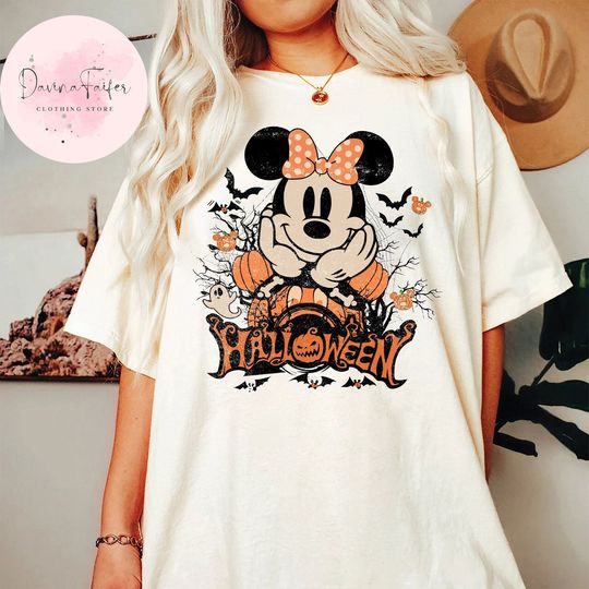 Vintage Disney Minnie Mouse Halloween Pumpkin Shirt, Disney Halloween Shirt, Halloween Matching Shirt