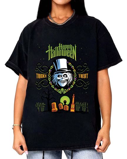 Hatbox Ghost Shirt, Happy Halloween 2023 Shirt, Haunted Mansion Disney Shirt