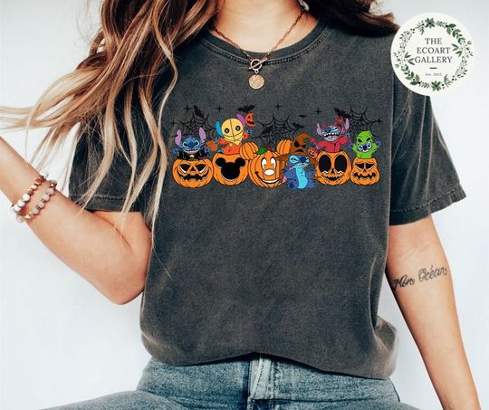 Vintage Disney Characters Pumpkin Shirt, Disney Horror Halloween Shirt