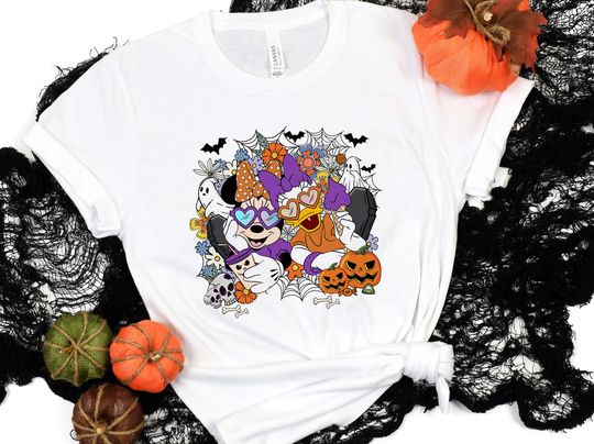 Minnie and Daisy Duck  Friends Halloween Shirt, Minnie And Daisy Spooky Shirt,Disney Halloween BFF Shirts