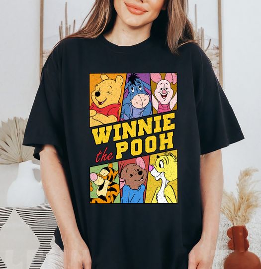 Retro Disney Winnie The Pooh Characters T-Shirt