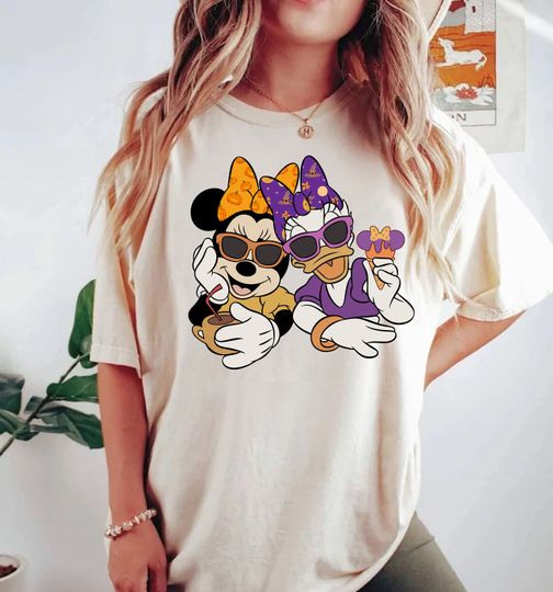 Retro Minnie and Daisy Face Halloween Shirt, Best Friends Minnie and Daisy Shirt, Disney Halloween Shirt, Best Friends Halloween Shirt