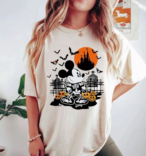 Mickey Skeleton Shirt, Disneyland Halloween Shirt, Disney Trick Or Treat Shirt