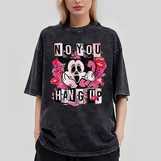 No You Hang Up Mickey Shirt, Disney Halloween Shirt, Mickey Ghost Face Shirt