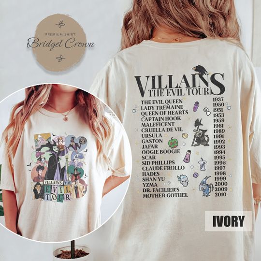 Two-sided Vintage Disney Villains Evil Tour Shirt
