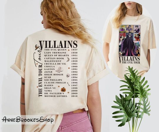 Two-sided Vintage Disney Villains Evil Tour shirt