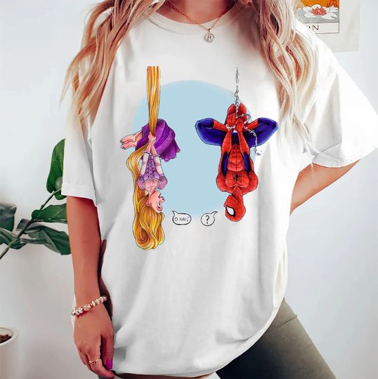 Disney Rapunzel And Marvel Spider-Man Shirt, Disney Marvel Avengers Spiderman Shirt