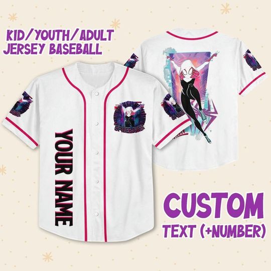 Personalize Spider Gwen, Custom Disney Jersey Marvel Matching