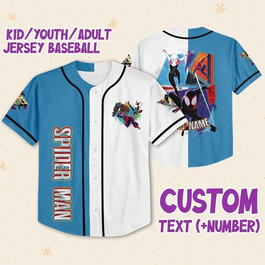 Personalize Spider Man Across The Spider Verse Super Heroes, Disney Jersey