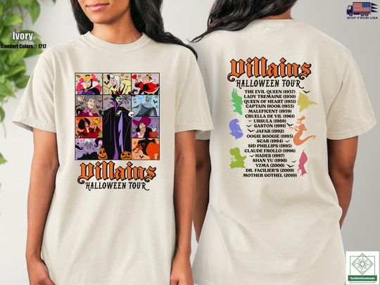 Retro Villains Halloween Tour Shirt, Villains Evil Tour  Tshirt, Disneyland Halloween tshirt