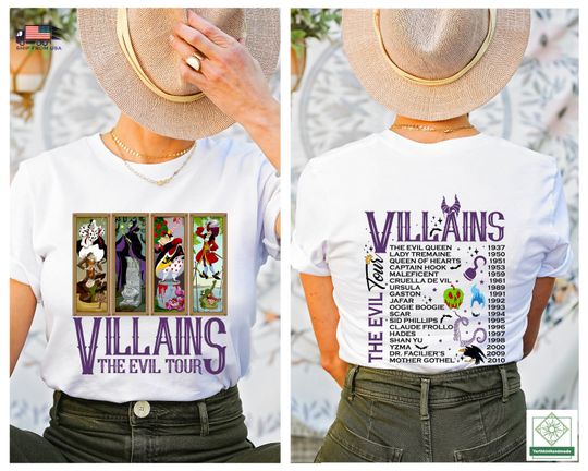Villains Haunted Mansion Stretching Room Shirt, Villains Evil Tour  T-shirt,  Disneyland Halloween