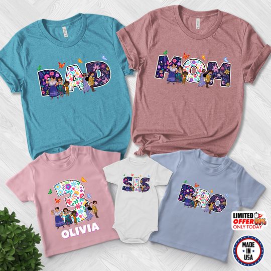 Encanto Birthday Shirts,Personalized Encanto Family Birthday Shirt,Disney Encanto Movie Birthday Tee
