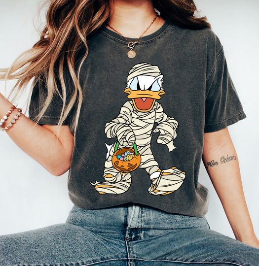 Disney Donald Duck Mummy Halloween T-Shirt, Mummy Donald Halloween Pumpkin Shirt