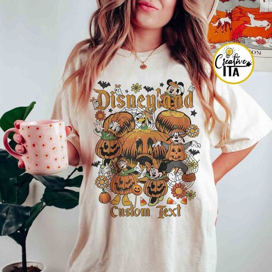 Personalized Vintage Disneyland Halloween Pumpkin Shirt