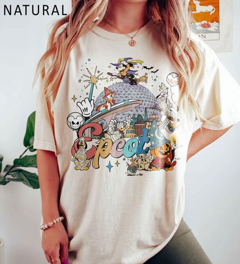 Vintage Disney Epcot Halloween Tee Shirt, Epcot Center Halloween Shirt