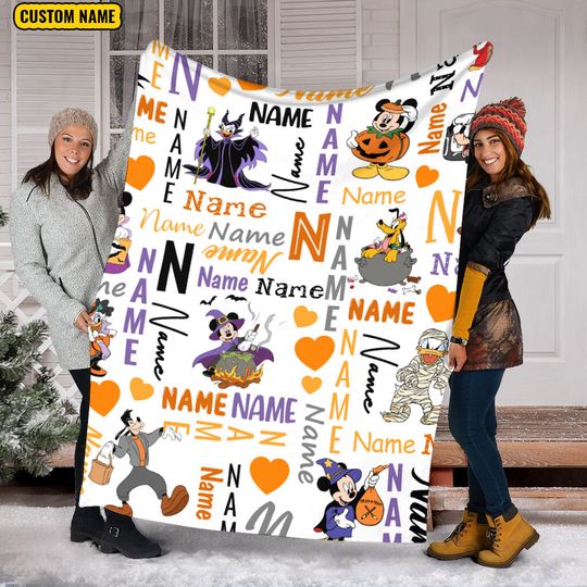 Mickey Not Scary Movie Blanket, Disney Mickey Mouse Halloween Blanket