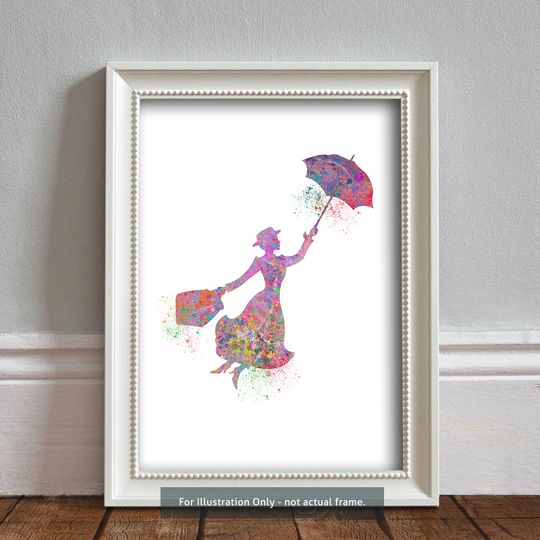 Mary Poppins Art Disney Gift Mary Poppins Print Home Decor Wall Decor Mary Poppins Poster Mary Poppin Party Julie Andrews - PRINT