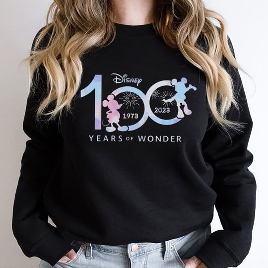 Disney 100 Years Of Wonder Sweatshirt, 100 Year Anniversary, Disney 100th Shirt