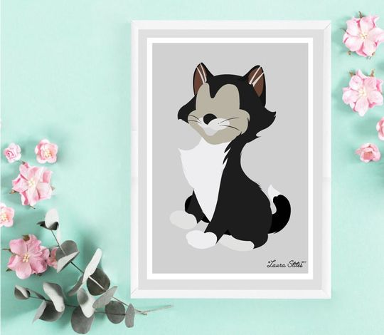 Disney Cat Figaro Poster/Print - cats disney cat figaro pinocchio meow kitty poster art decor