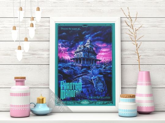 Phantom Manor Print - Disneyland Paris Print, Paris Poster, Paris Wall Art, Disney Prints, Disney Posters, Disney Print, Haunted Mansion