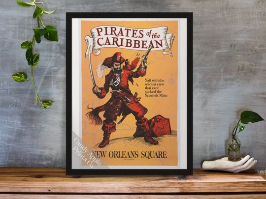 Pirates of the Caribbean Print - Classic Ride Poster, Disneyland Print, Disney Poster, Vintage Disney, Captain Jack Sparrow, Wall Art