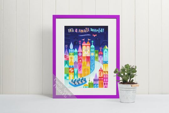 Its a Small World Print - Classic Ride Poster, Colourful, Disneyland Print, Vintage Disney, Disney Poster, Quality Print, Wall Art