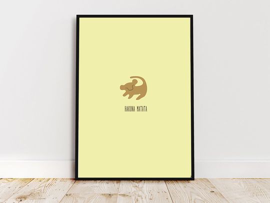 The LION KING | Poster | Minimalist print | Illustration | DIN A4 sheet | Disney's The Lion King | hakuna matata