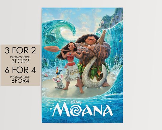Moana 2016 Poster - Disney Pixar Movie Poster Art Film Print Gift #Mo001