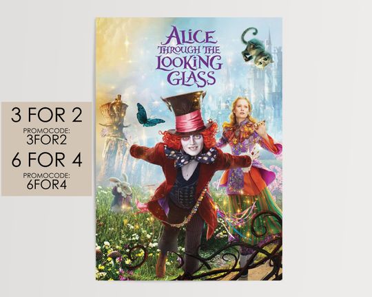 Alice Through the Looking Glass 2016 Poster - Disney Pixar Movie Poster Art Film Print Gift #ATTLG001