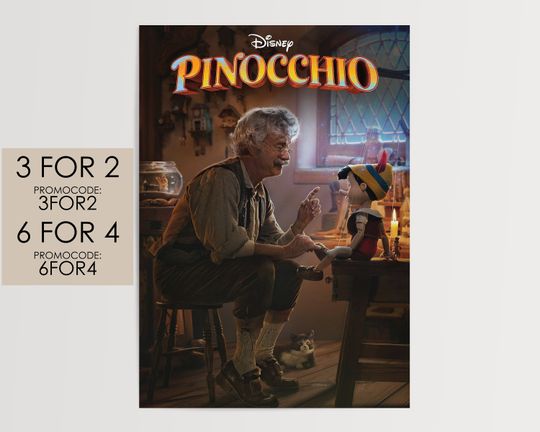 Pinocchio 2022 Poster - Disney Pixar Movie Poster Art Film Print Gift #Pi001