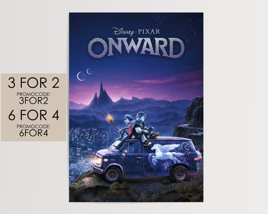 Onward 2020 Poster - Disney Pixar Movie Poster Art Film Print Gift #On001