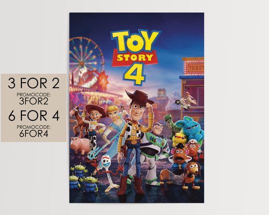 Toy Story 4 2019 Poster - Disney Pixar Movie Poster Art Film Print Gift #ToSt004
