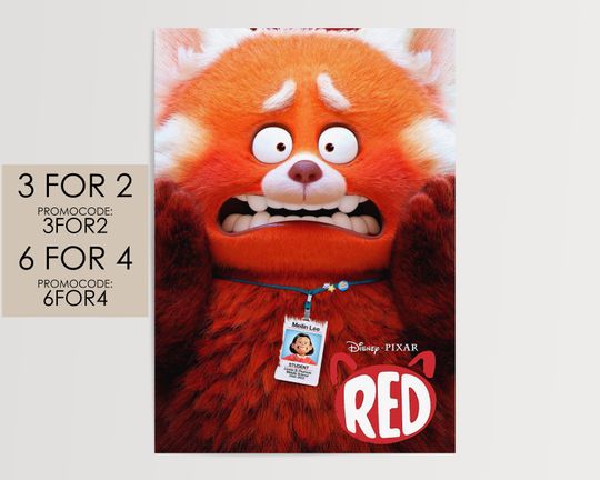 Turning Red 2022 Poster - Disney Pixar Movie Poster Art Film Print Gift #TR001