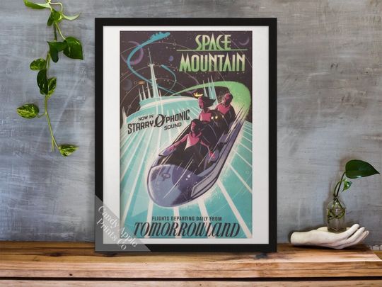 Space Mountain Print - Disney Print, Classic Ride Poster, Disneyland Print, Disney Poster, Wall Art, Home Decor, Disney Gift, Tomorrowland