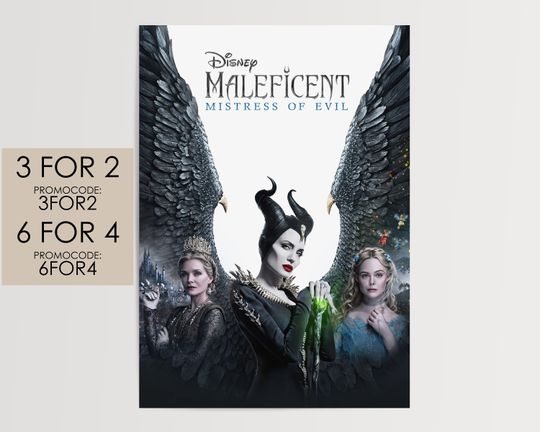 Maleficent: Mistress of Evil 2019 Poster - Disney Pixar Movie Poster Art Film Print Gift #Mal001