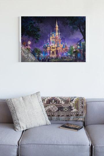 Disney World Magic Kingdom 50th Anniversary Print - Disney Print, Disney Wall Art, Disney Poster, Disney Art, Magic Kingdom Print