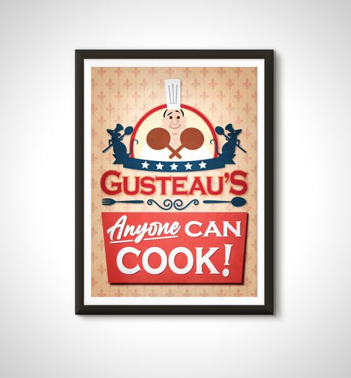 Gusteau's Restaurant Bar Sign Disney Ratatouille Movie Poster Print - Home Decor Wall Art Gift
