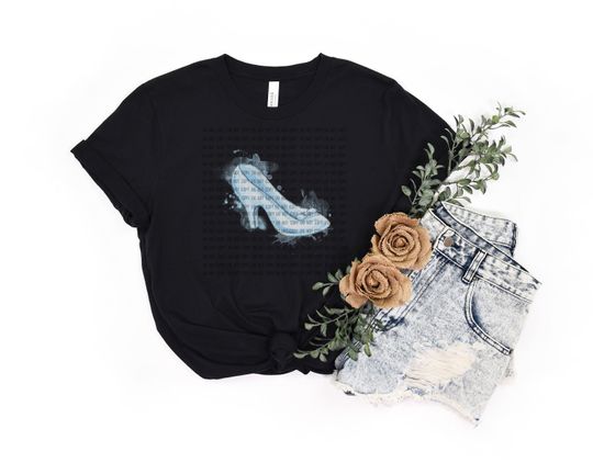 Cinderellas Glass Slipper DTF Transfer  Ready For Press Cinde Shirt Design Disney Shirt    Hot Peel